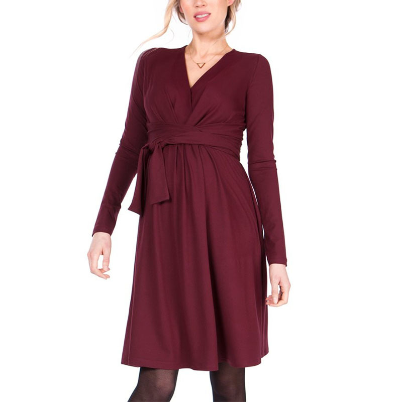 Pregnant women nursing dress fashion V-neck nursing dress-038