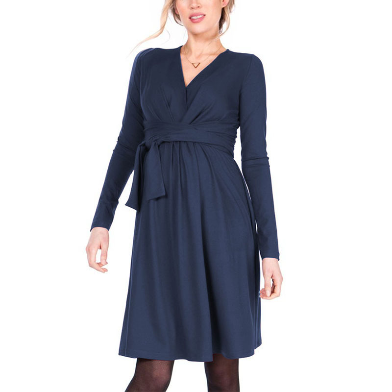 Pregnant women nursing dress fashion V-neck nursing dress-038