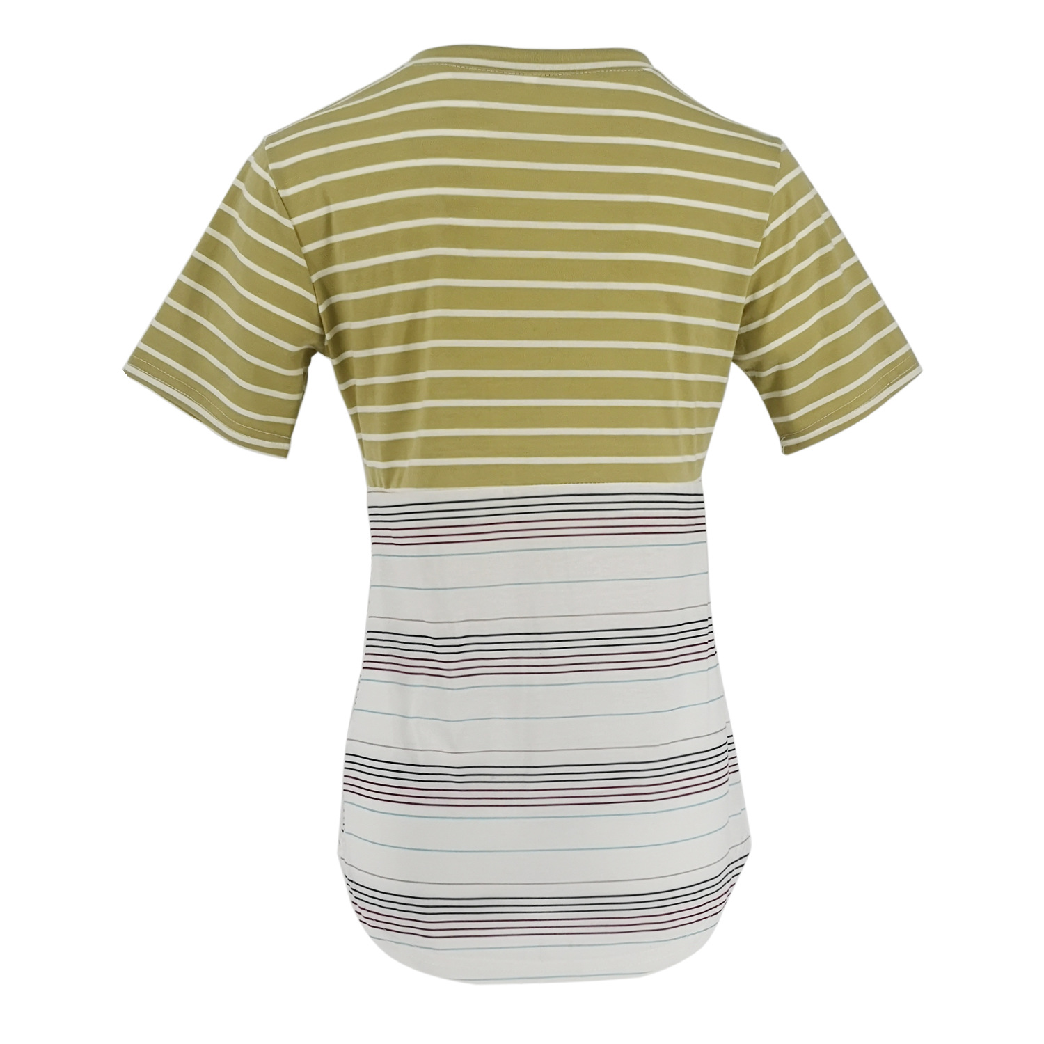 Maternity short-sleeved striped stitching cross nursing top-045