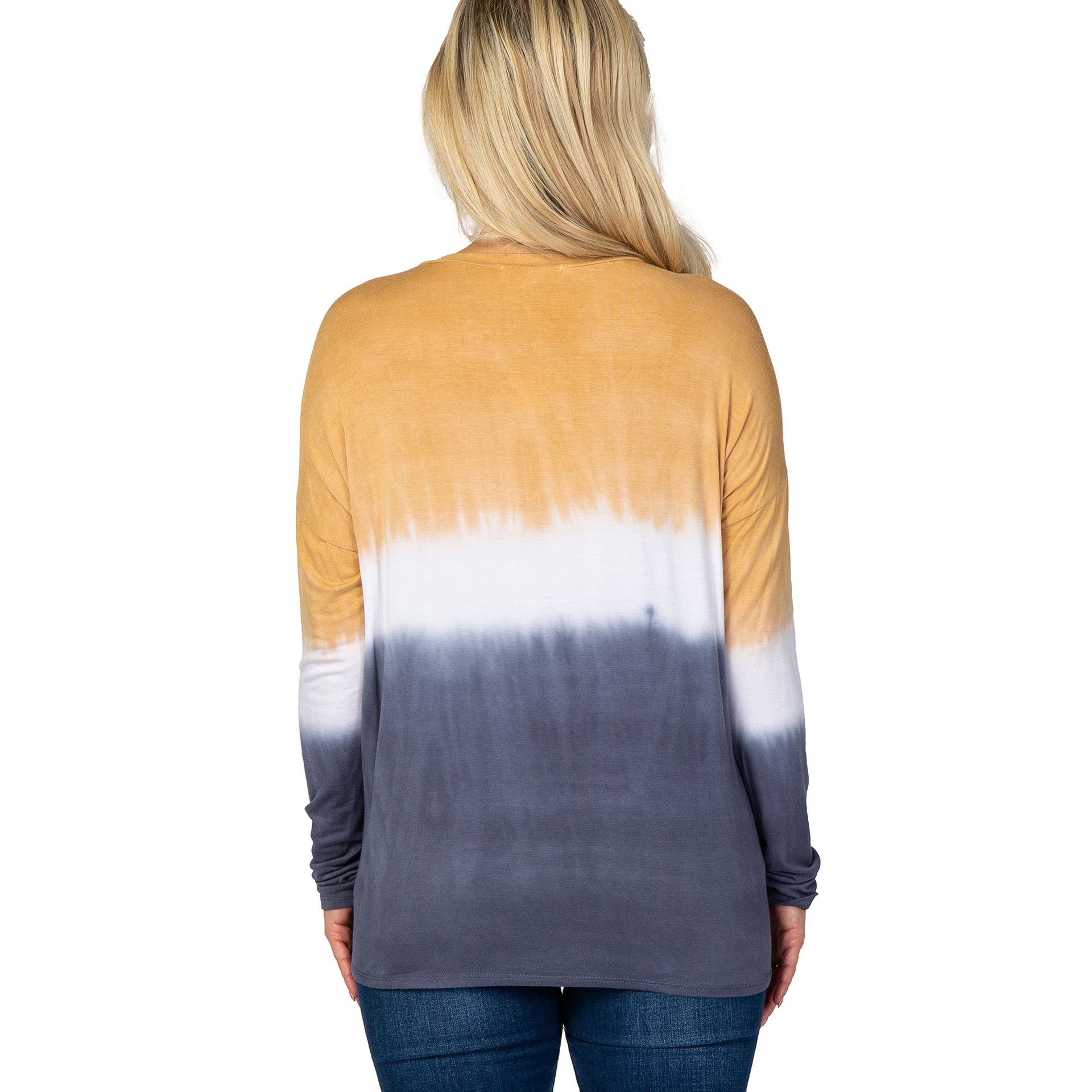 Maternity tie-dye gradient dandelion print round neck T-shirt-050