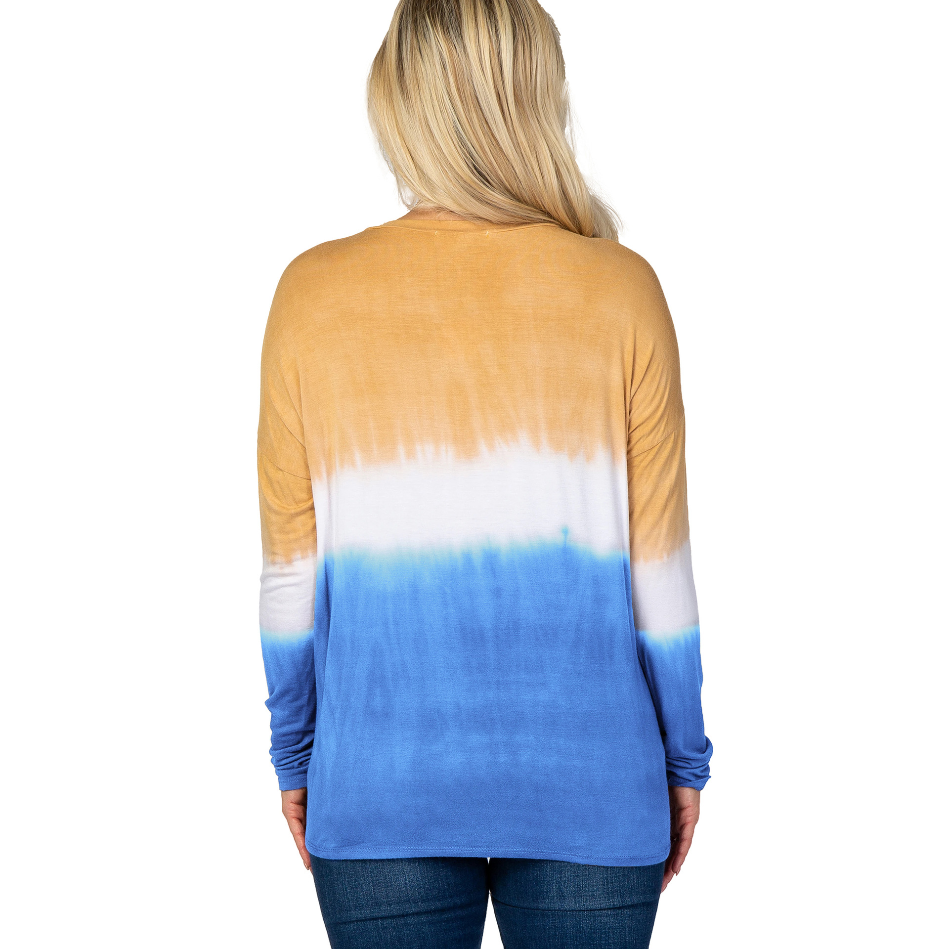 Maternity tie-dye gradient dandelion print round neck T-shirt-050