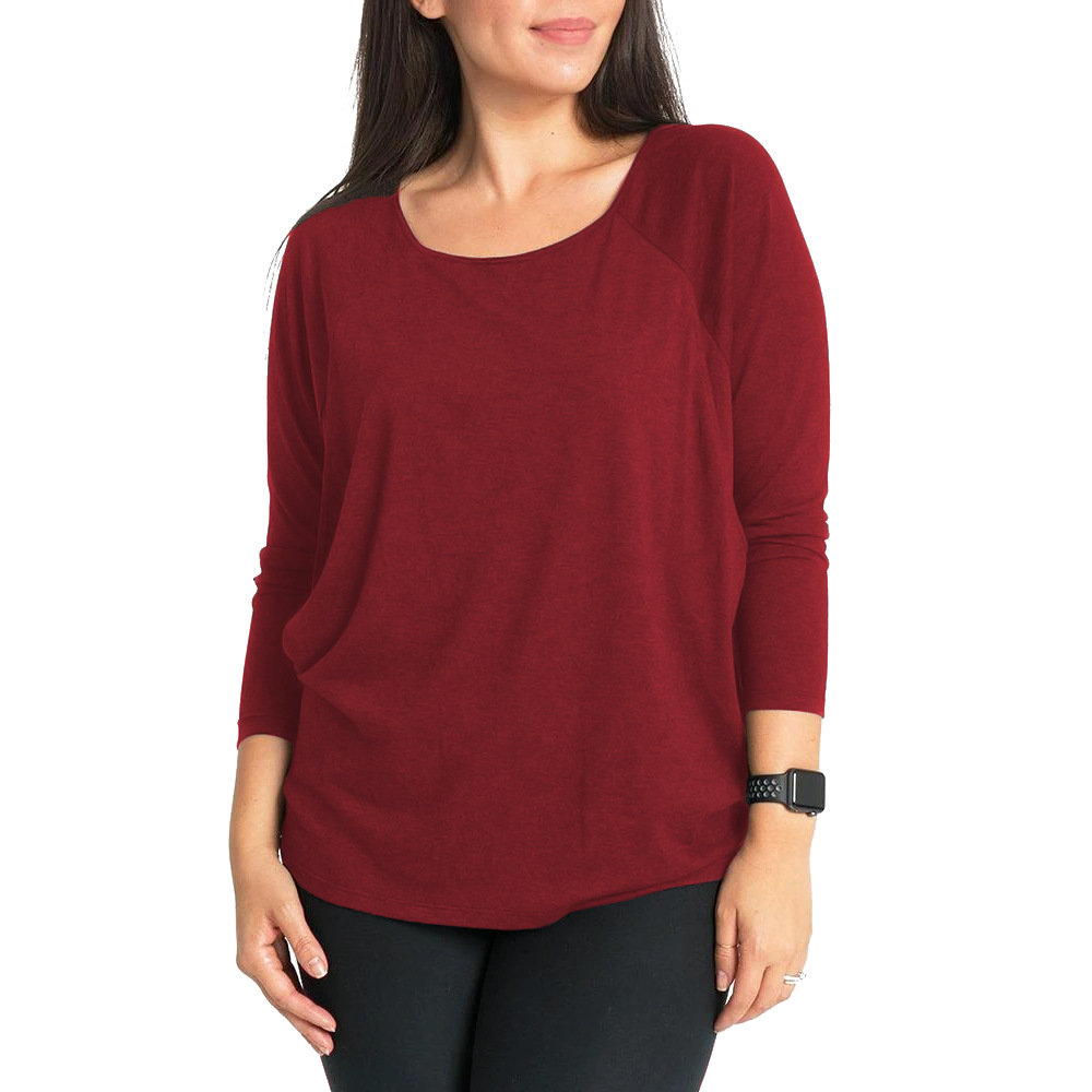 Maternity Tops Round Neck Raglan Long Sleeve Nursing T-Shirt-002