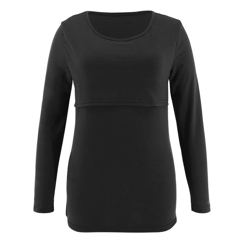 Maternity wear long sleeve round neck bottoming nursing T-shirt-055