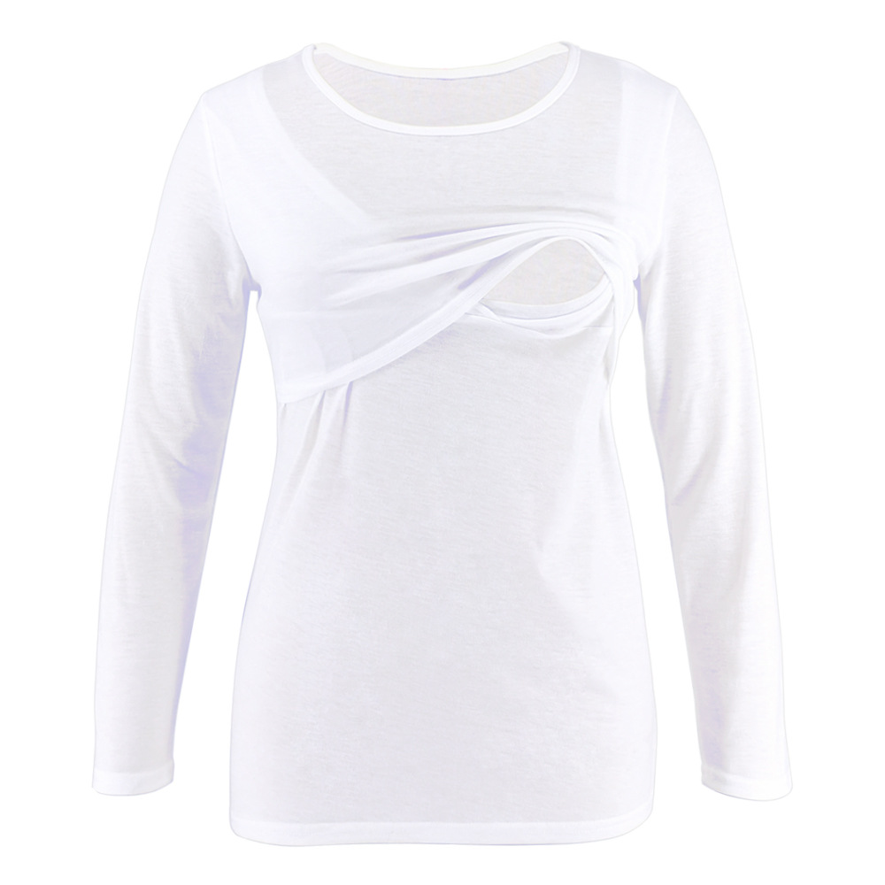 Maternity wear long sleeve round neck bottoming nursing T-shirt-055 02