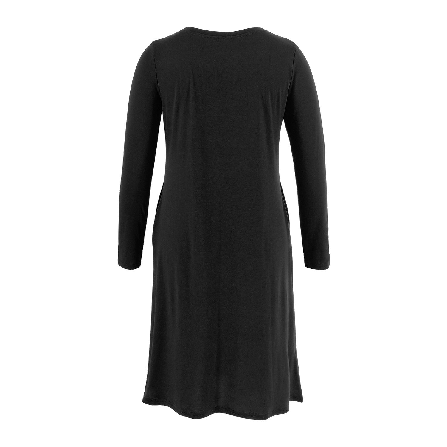 Maternity Christmas tree print long sleeve pocket dress-040